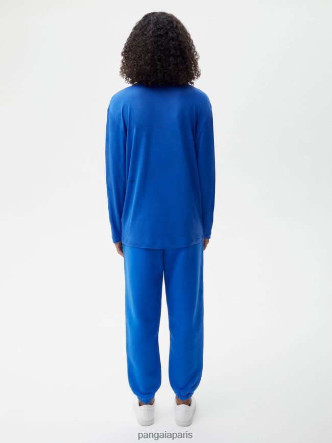 bleu cobalt Pangaia vêtements femmes DH84F0203 c - t-shirt à manches longues en pure fibre