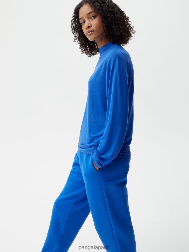 bleu cobalt Pangaia vêtements femmes DH84F0203 c - t-shirt à manches longues en pure fibre