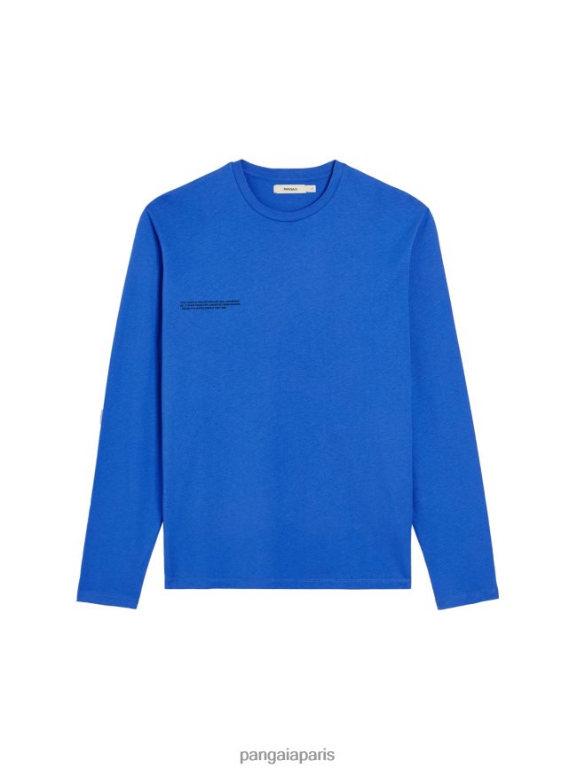 bleu cobalt Pangaia vêtements femmes DH84F0214 pprmint t-shirt manches longues en coton bio core