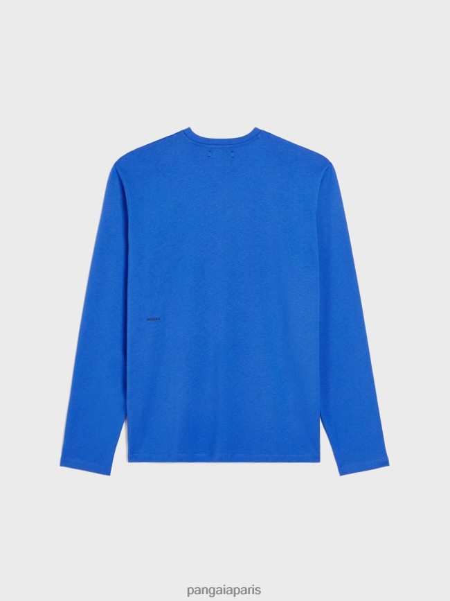 bleu cobalt Pangaia vêtements femmes DH84F0214 pprmint t-shirt manches longues en coton bio core