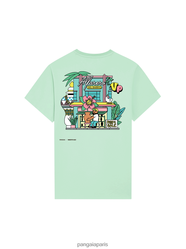 bleu lagon Pangaia vêtements femmes DH84F0219 t-shirt x roberto lugo