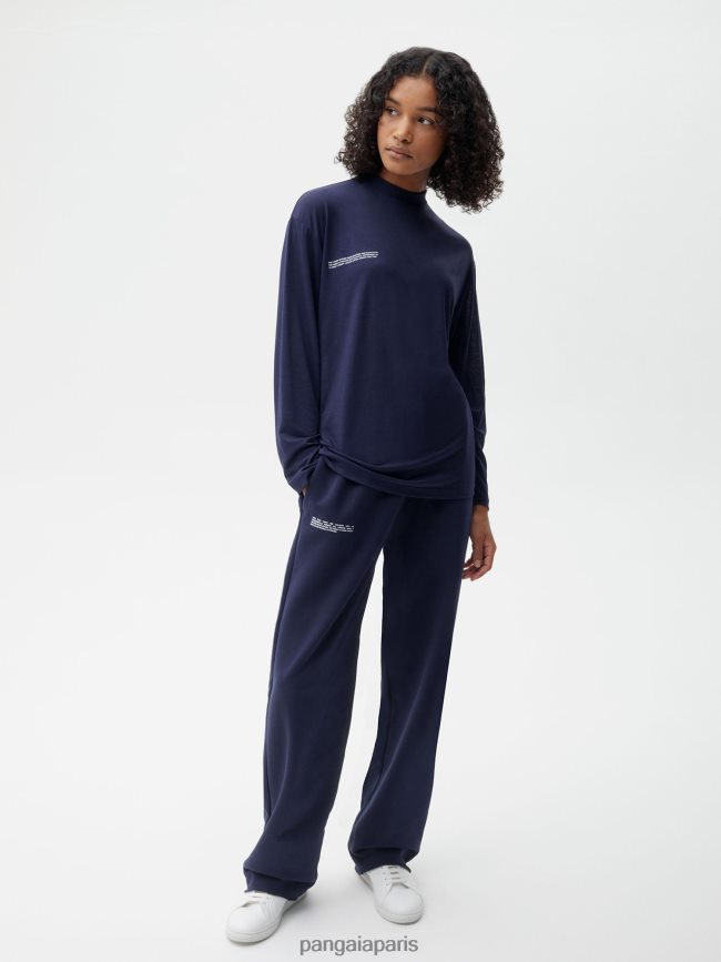 bleu marine Pangaia vêtements femmes DH84F0197 c - t-shirt à manches longues en pure fibre