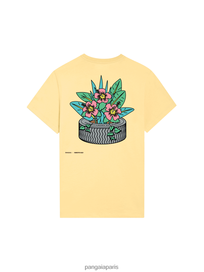 bouton d'or jaune Pangaia vêtements femmes DH84F0208 t-shirt x roberto lugo