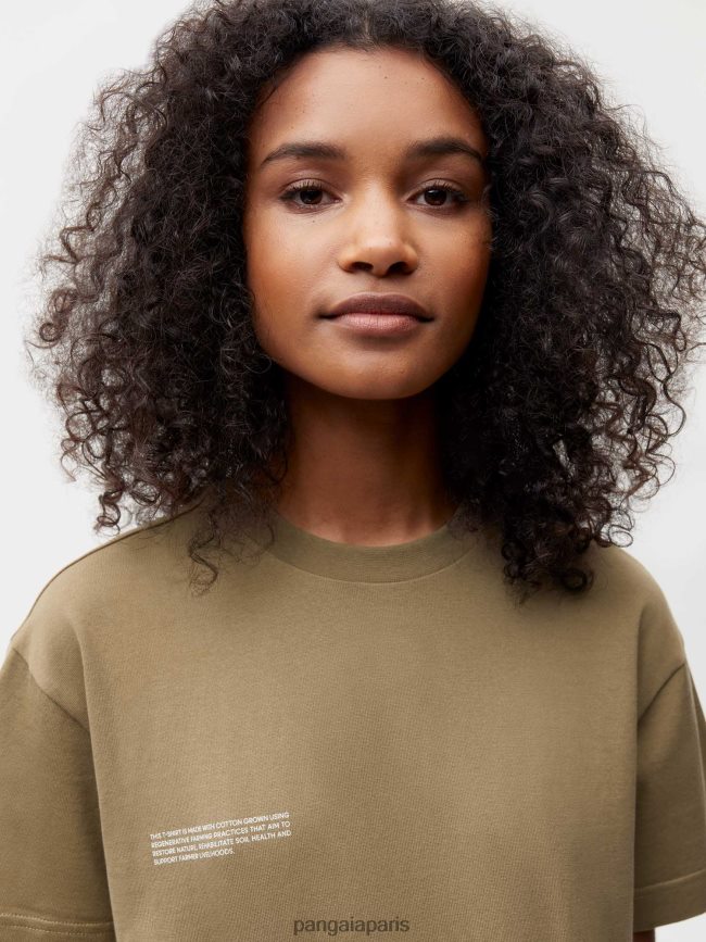 brun carbone Pangaia vêtements femmes DH84F0210 en conversion t-shirt en coton 365