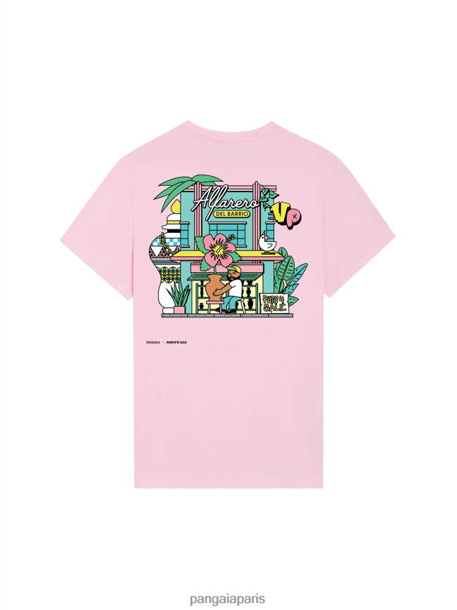 champignon rose Pangaia vêtements femmes DH84F0139 t-shirt x roberto lugo
