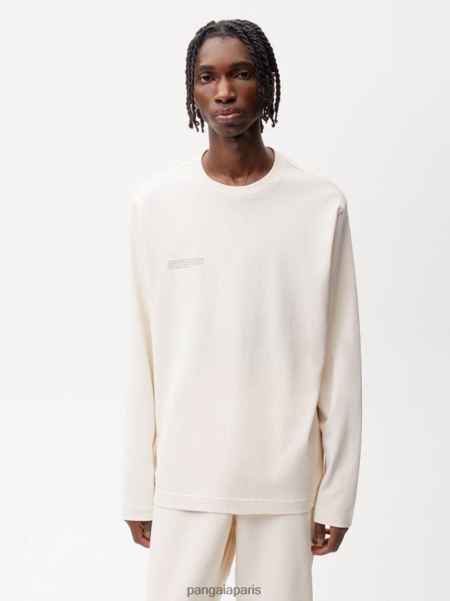 coton blanc Pangaia vêtements femmes DH84F0130 en conversion t-shirt à manches longues en coton