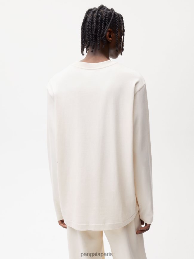 coton blanc Pangaia vêtements femmes DH84F0130 en conversion t-shirt à manches longues en coton