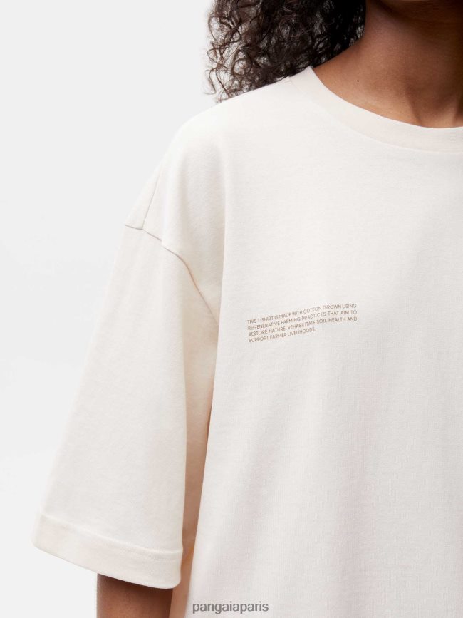coton blanc Pangaia vêtements femmes DH84F0176 en conversion t-shirt boxy en coton