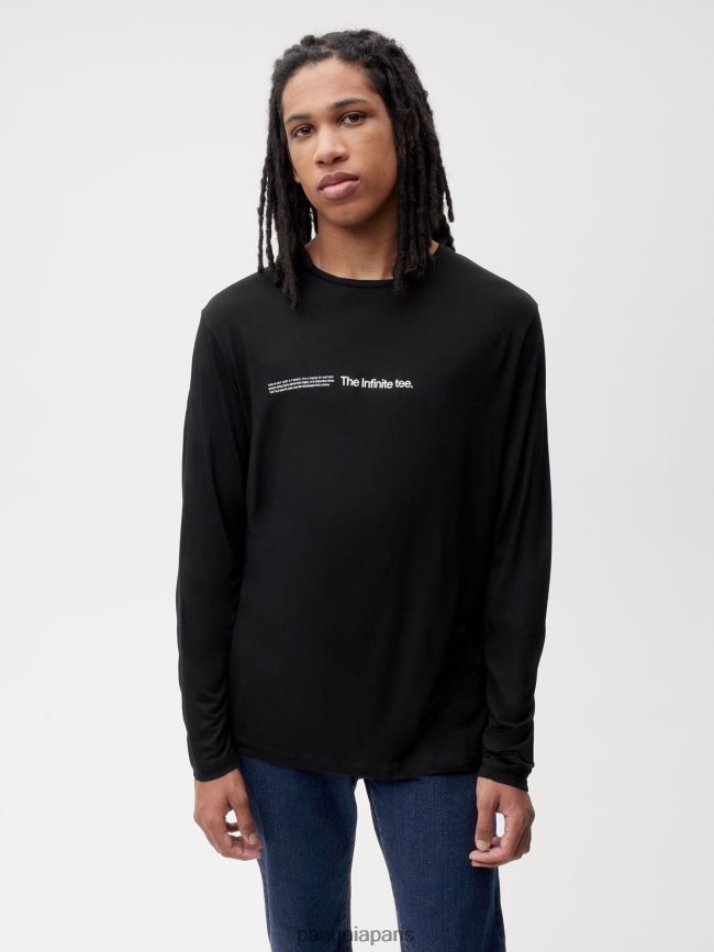 noir Pangaia vêtements femmes DH84F0143 t-shirt à manches longues en fibres infinies de laboratoire