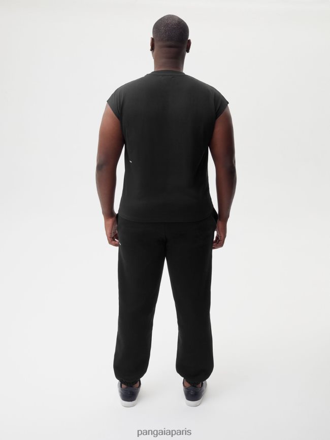 noir Pangaia vêtements femmes DH84F0161 t-shirt à épaules courtes en coton biologique avec âme en fibre c