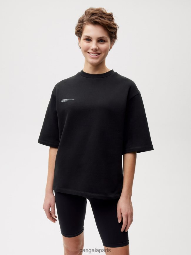 noir Pangaia vêtements femmes DH84F0162 t-shirt coupe décontractée