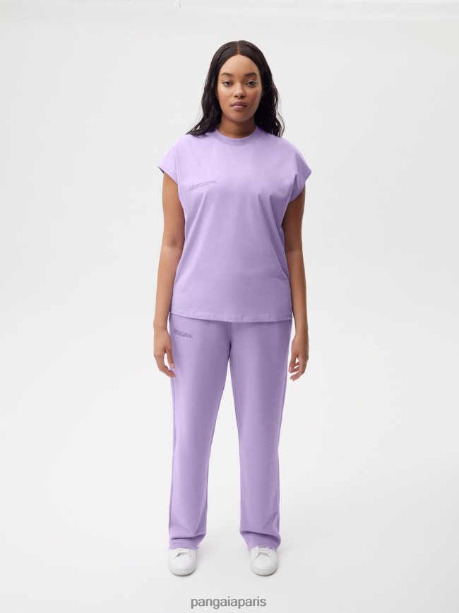 orchidée violette Pangaia vêtements femmes DH84F0159 pprmint t-shirt à épaules courtes en coton bio core