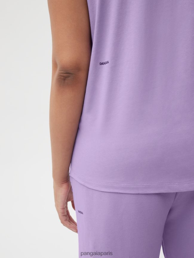 orchidée violette Pangaia vêtements femmes DH84F0159 pprmint t-shirt à épaules courtes en coton bio core