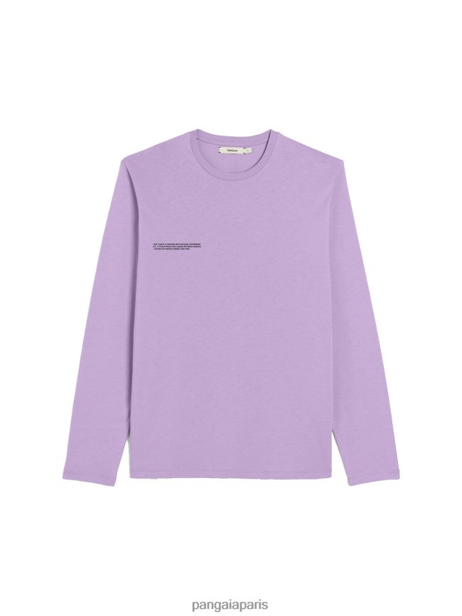 orchidée violette Pangaia vêtements femmes DH84F0211 pprmint t-shirt manches longues en coton bio core