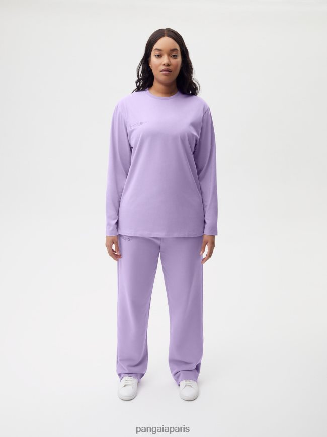 orchidée violette Pangaia vêtements femmes DH84F0211 pprmint t-shirt manches longues en coton bio core