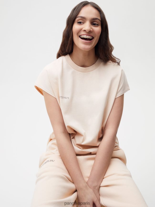 sable Pangaia vêtements femmes DH84F0174 t-shirt à épaules courtes en coton biologique avec âme en fibre c