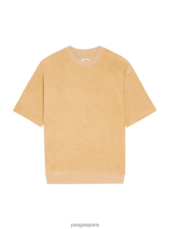 sable noir Pangaia vêtements femmes DH84F0215 t-shirt en éponge