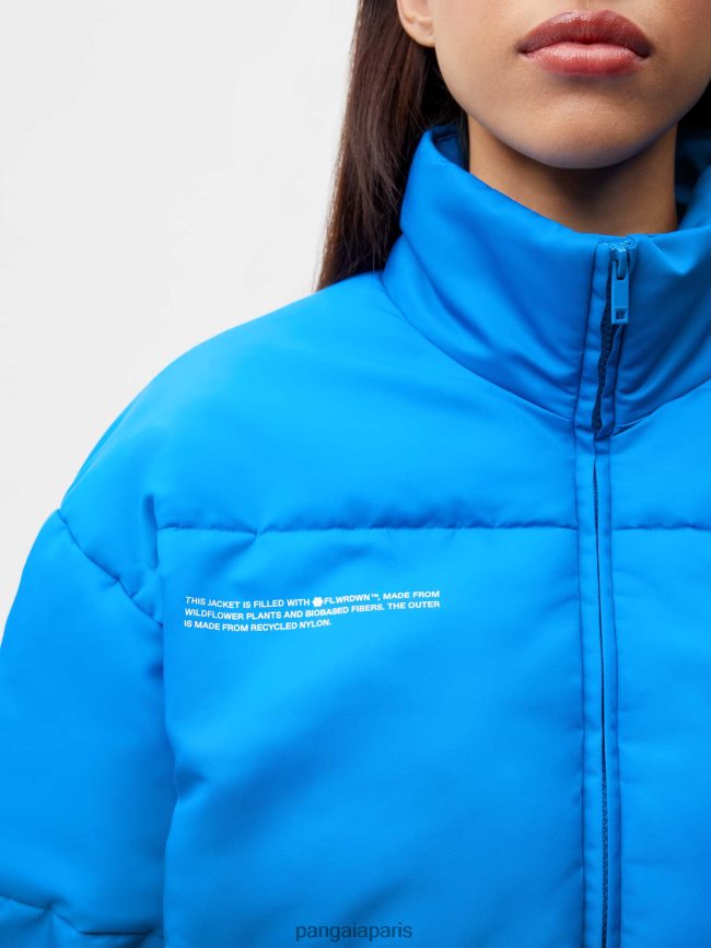 bleu céruléen Pangaia vêtements femmes DH84F0447 veste bomber flwrdwn