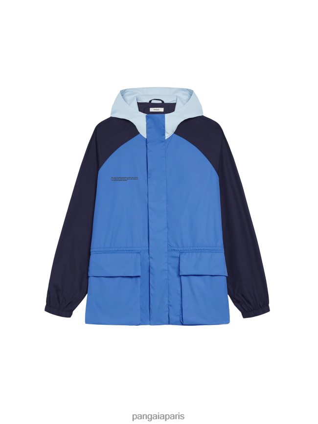 bleu céruléen Pangaia vêtements femmes DH84F0450 veste color block en nylon recyclé