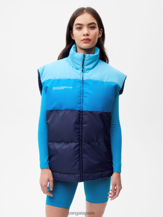 bleu marine Pangaia vêtements femmes DH84F0470 gilet flwrdwn