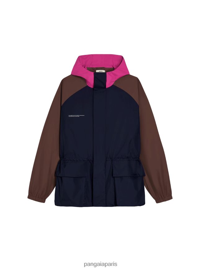 bleu marine Pangaia vêtements femmes DH84F0481 veste color block en nylon recyclé bleu marine Pangaia vêtements femmes DH84F0481 veste color block en nylon recyclé
