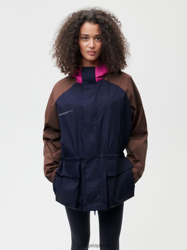 bleu marine Pangaia vêtements femmes DH84F0481 veste color block en nylon recyclé