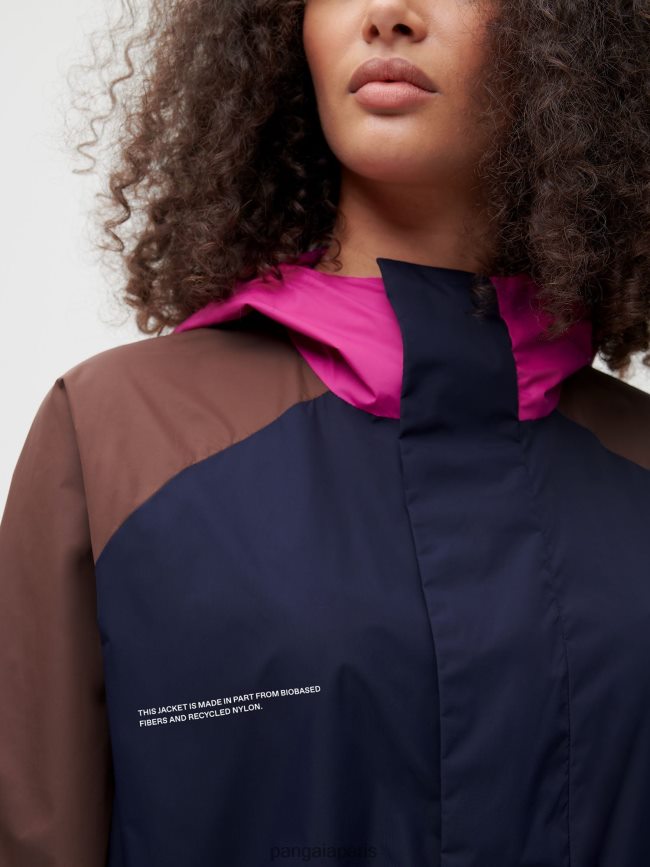 bleu marine Pangaia vêtements femmes DH84F0481 veste color block en nylon recyclé