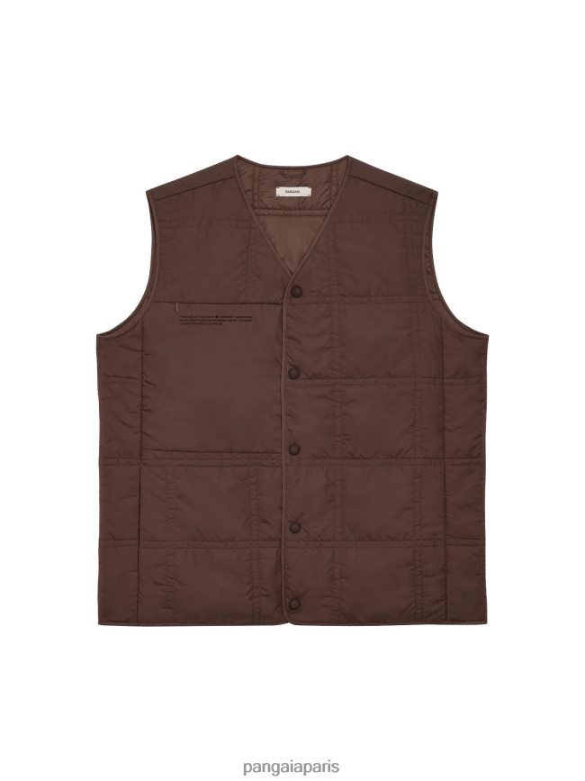marron Pangaia vêtements femmes DH84F0455 gilet matelassé flwrdwn