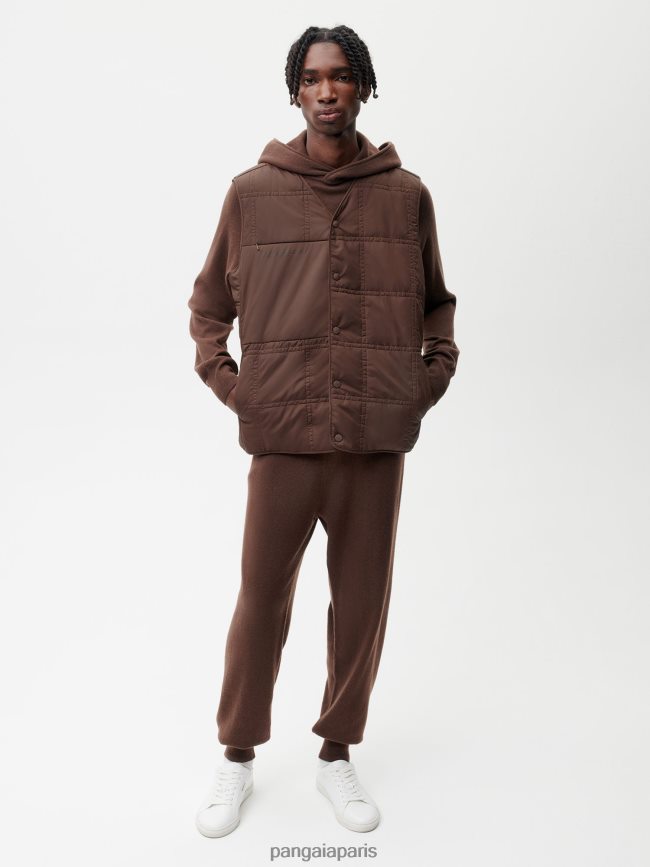 marron Pangaia vêtements femmes DH84F0455 gilet matelassé flwrdwn