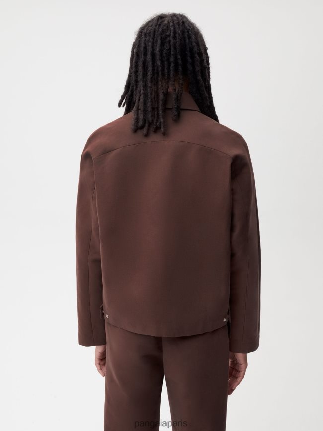 marron Pangaia vêtements femmes DH84F0475 veste harrington en coton bio