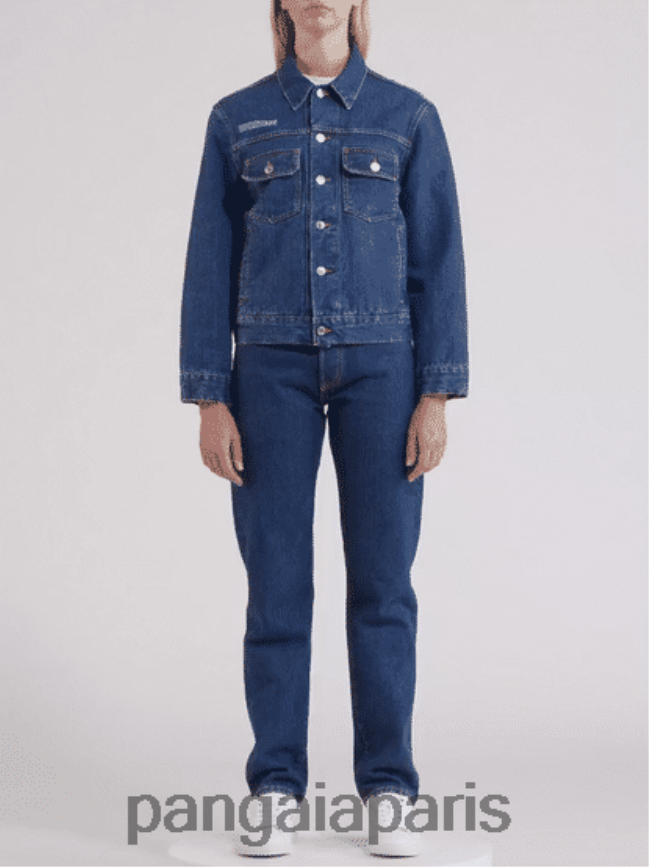 mi-lavage Pangaia vêtements femmes DH84F0404 veste en jean ortie