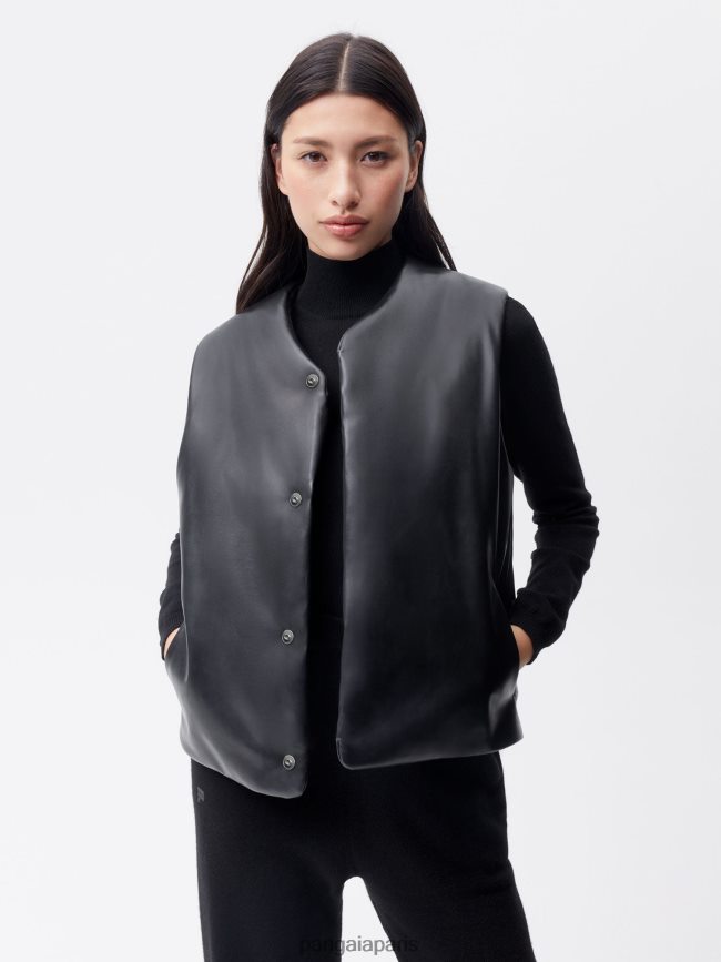 noir Pangaia vêtements femmes DH84F0442 le gilet aérien