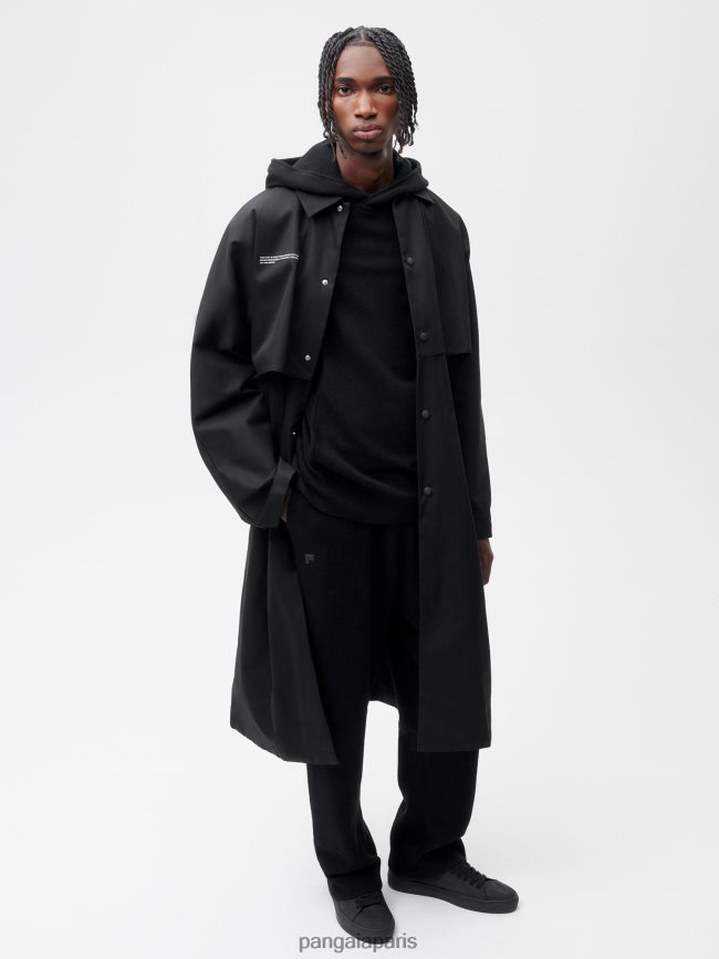 noir Pangaia vêtements femmes DH84F0468 trench en coton bio