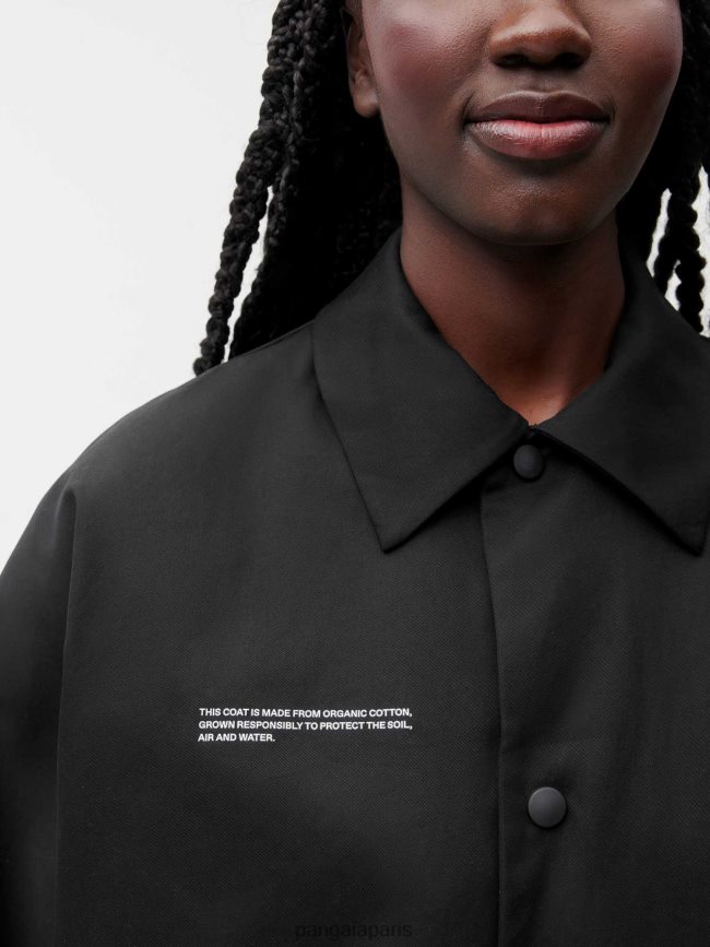 noir Pangaia vêtements femmes DH84F0468 trench en coton bio