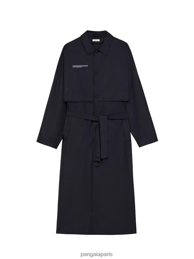 noir Pangaia vêtements femmes DH84F0476 trench en nylon recyclé