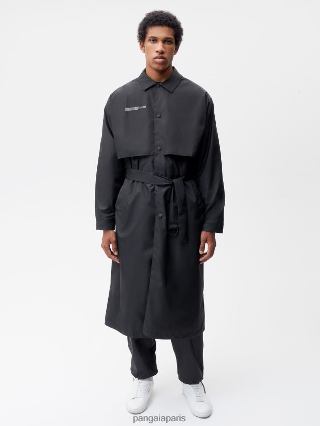 noir Pangaia vêtements femmes DH84F0476 trench en nylon recyclé