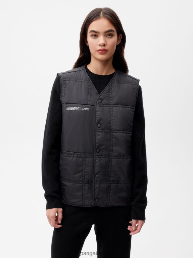 noir Pangaia vêtements femmes DH84F0478 gilet matelassé flwrdwn