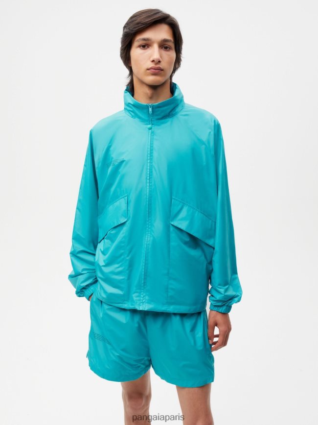 paon bleu Pangaia vêtements femmes DH84F0492 veste en nylon à dégradation améliorée