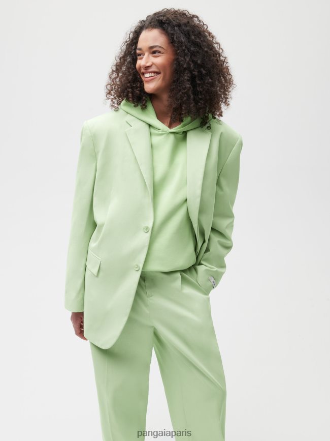 pistache Pangaia vêtements femmes DH84F0471 blazer de tailleur oversize en coton bio