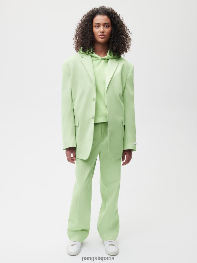 pistache Pangaia vêtements femmes DH84F0471 blazer de tailleur oversize en coton bio