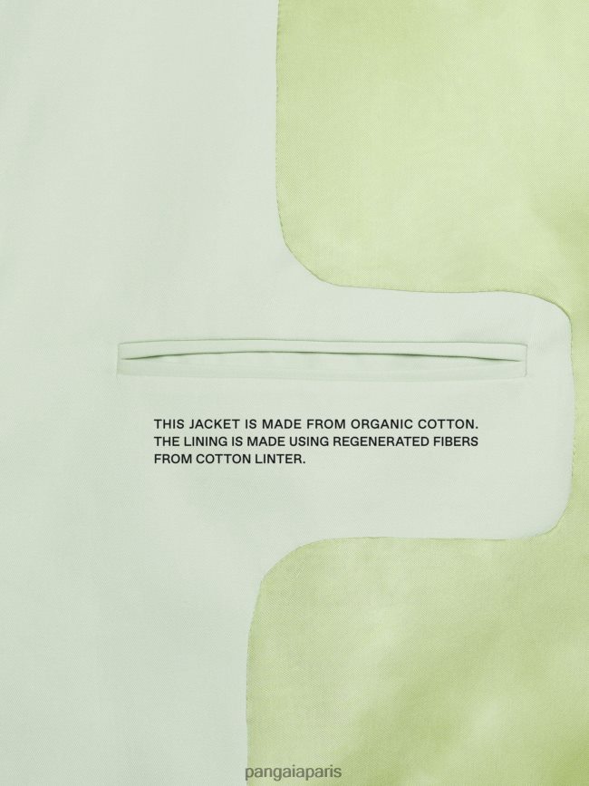 pistache Pangaia vêtements femmes DH84F0471 blazer de tailleur oversize en coton bio