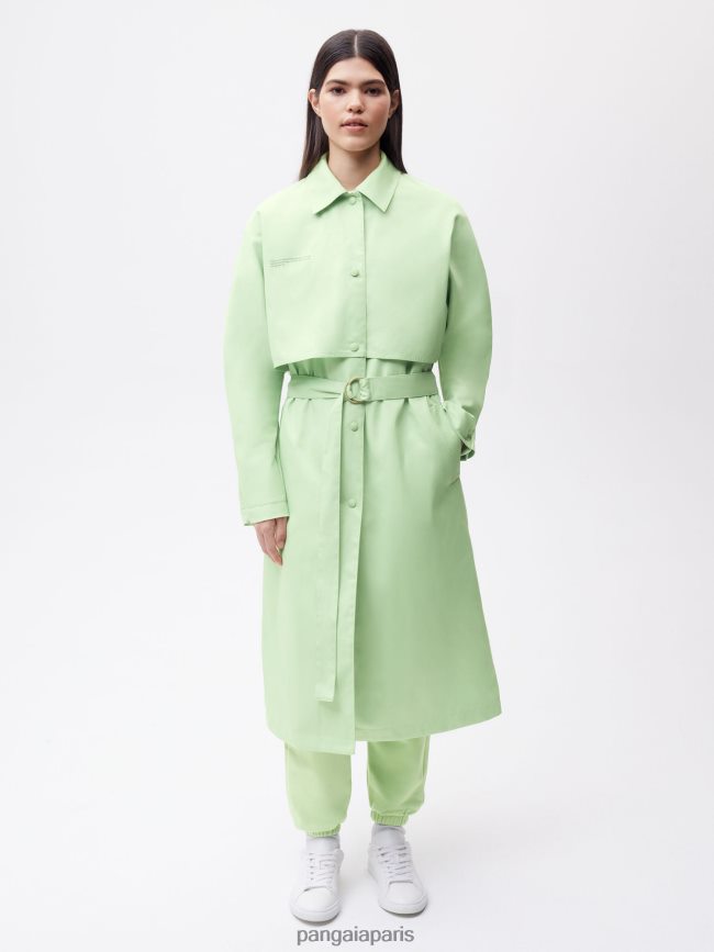 pistache Pangaia vêtements femmes DH84F0488 trench en coton bio