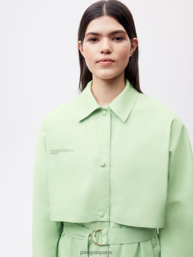 pistache Pangaia vêtements femmes DH84F0488 trench en coton bio