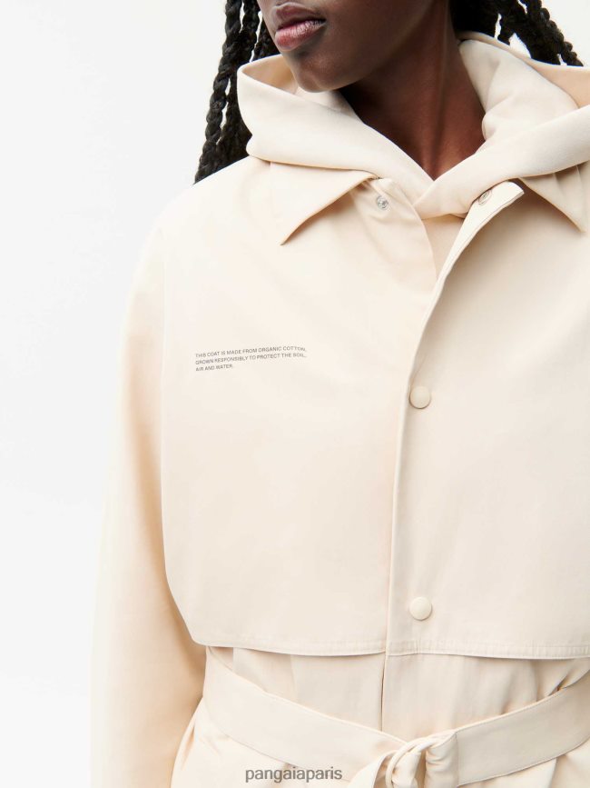 sable Pangaia vêtements femmes DH84F0464 trench en coton bio