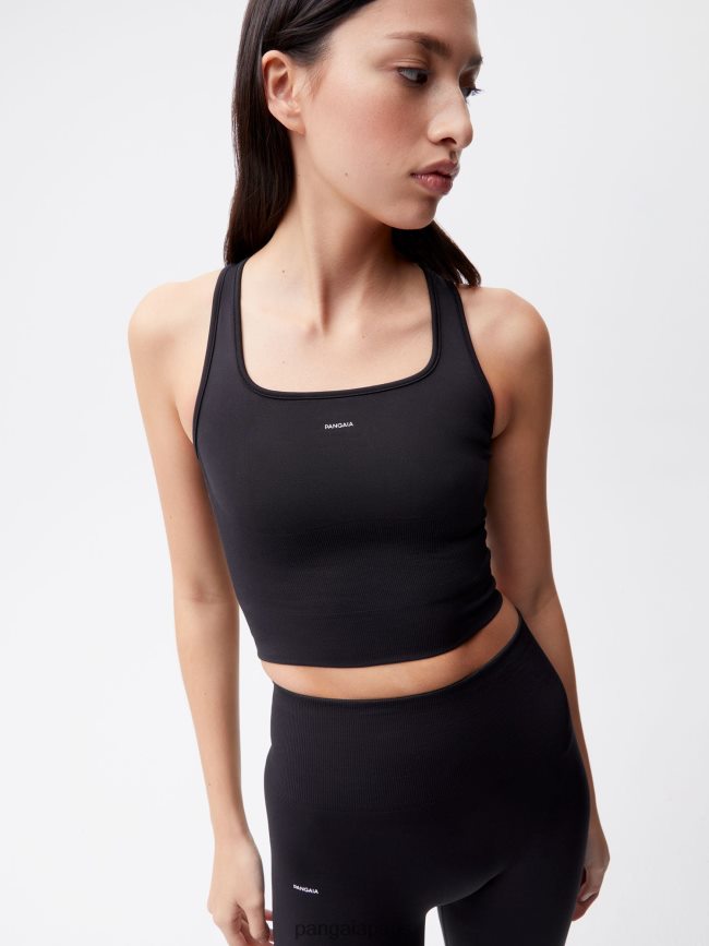 noir Pangaia vêtements femmes DH84F0128 débardeur nervuré