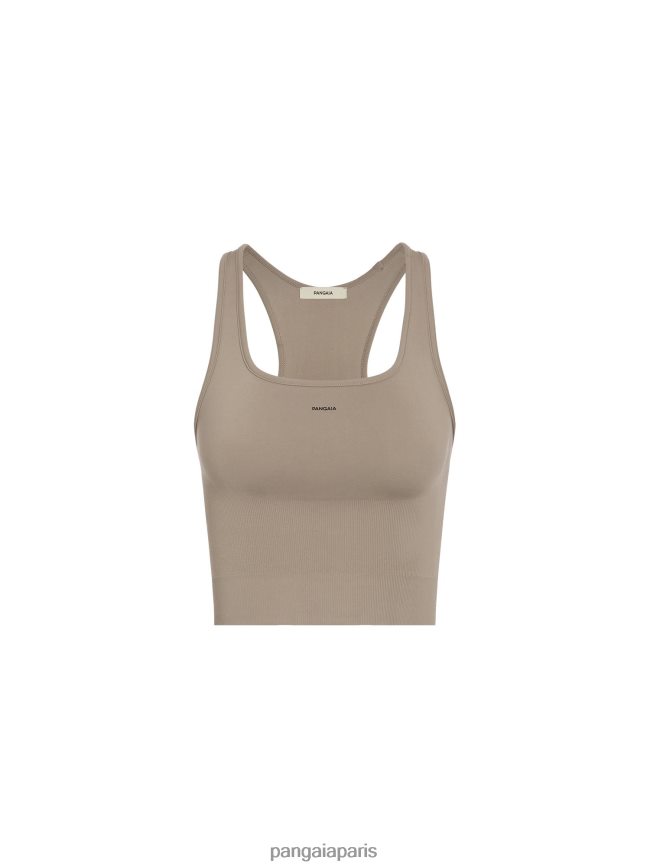 taupe Pangaia vêtements femmes DH84F0179 débardeur nervuré