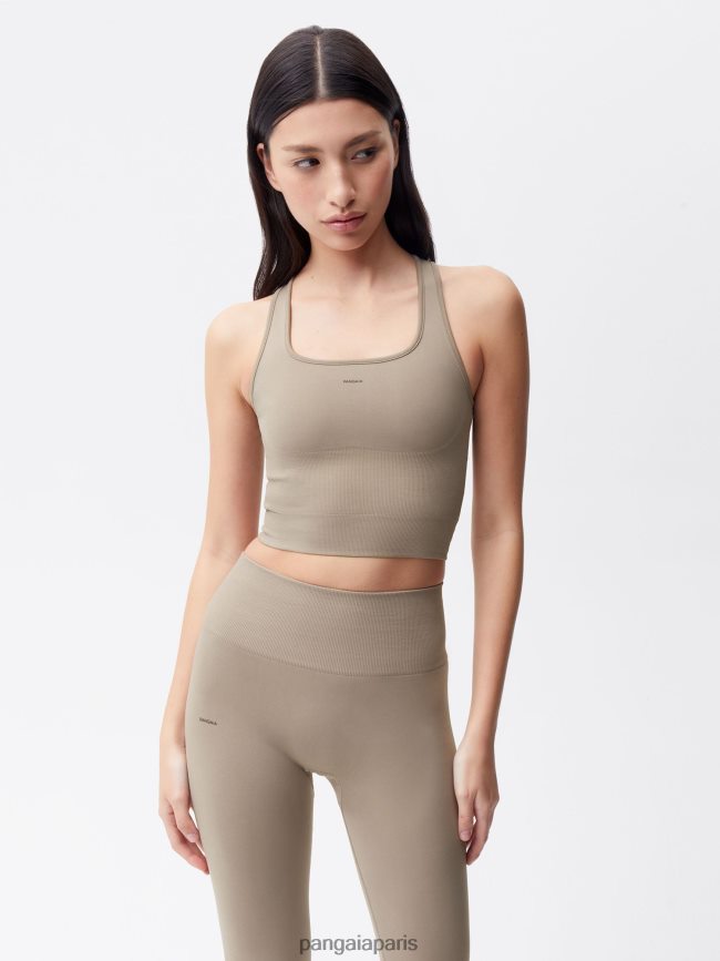 taupe Pangaia vêtements femmes DH84F0179 débardeur nervuré