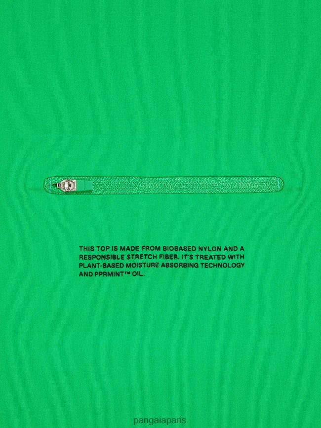 Vert Jade Pangaia vêtements Hommes DH84F0524 motion x top zippé à manches longues