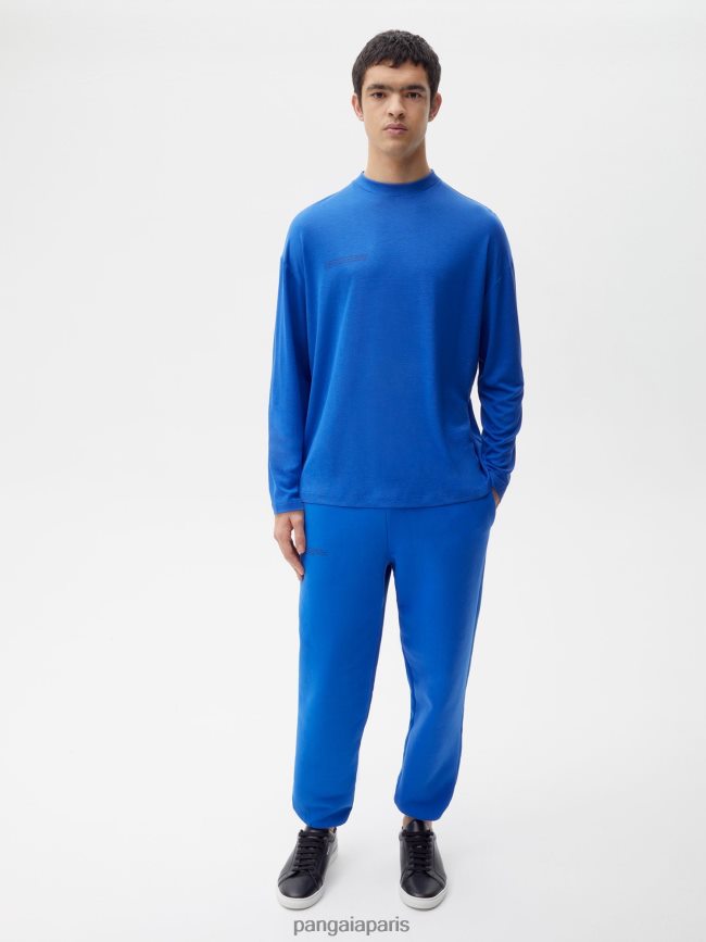bleu cobalt Pangaia vêtements Hommes DH84F0520 t-shirt à manches longues pure c-fiber