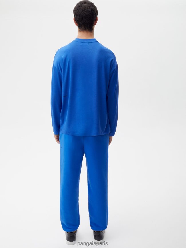 bleu cobalt Pangaia vêtements Hommes DH84F0520 t-shirt à manches longues pure c-fiber
